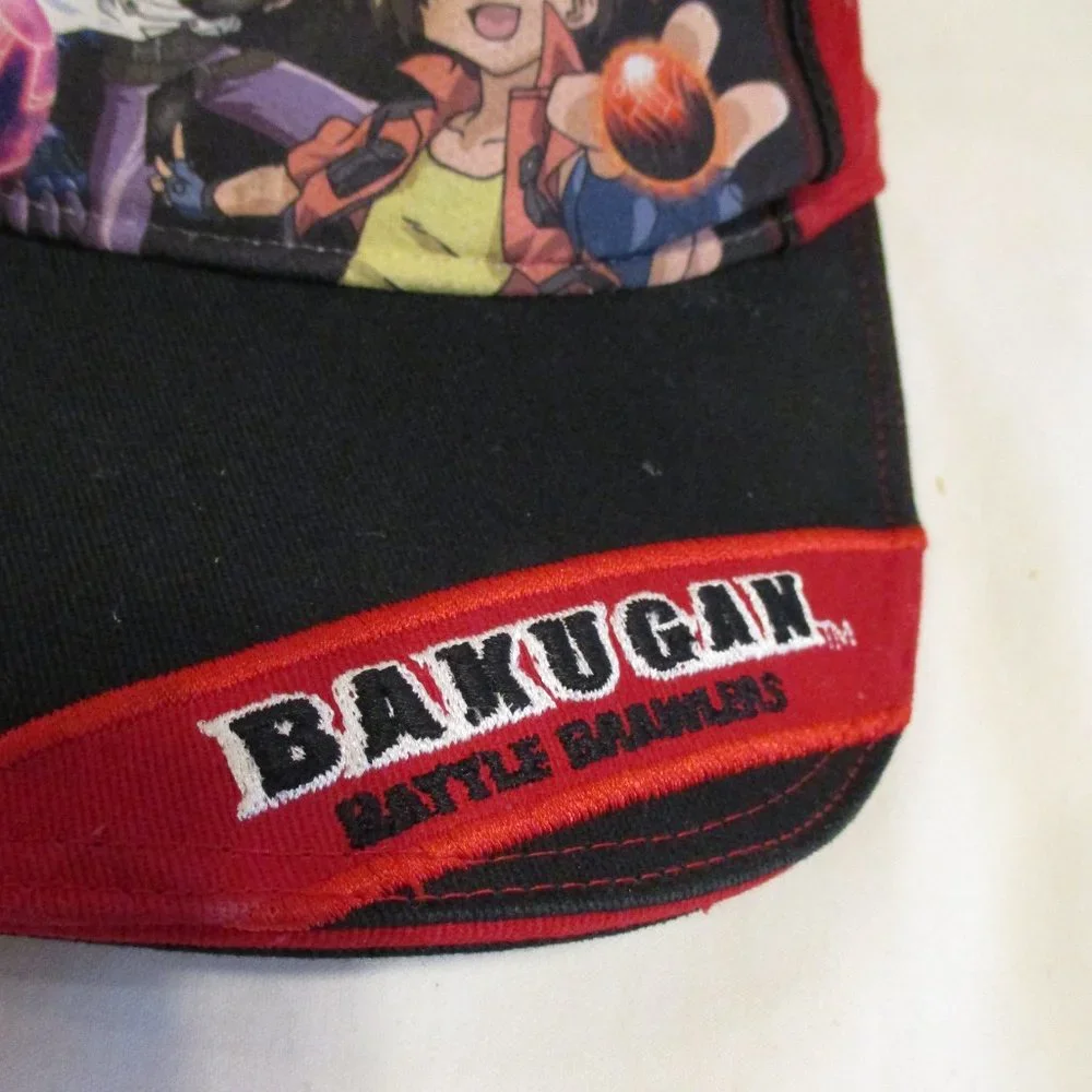 Bakugan Hat Youth Boy Red White Black Adjustable Outdoors Summer Beach Pool Hat